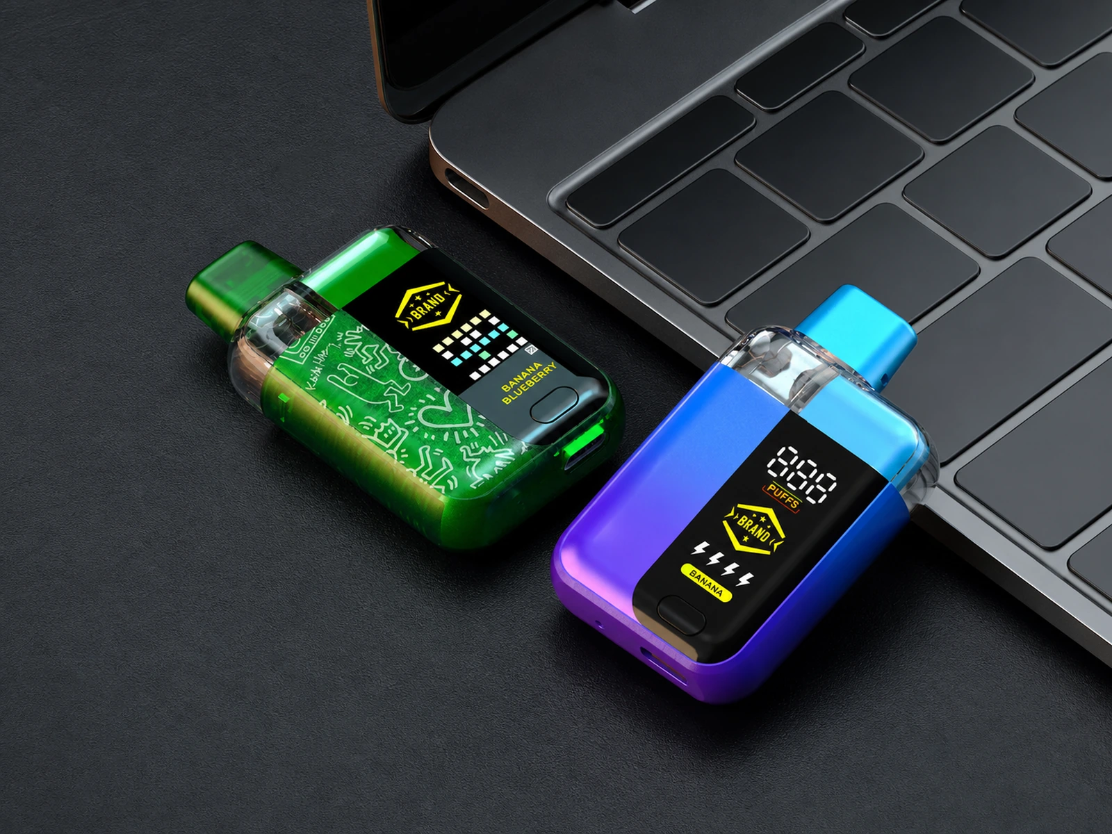 All-in-one cannabis vape device with custom exterior design